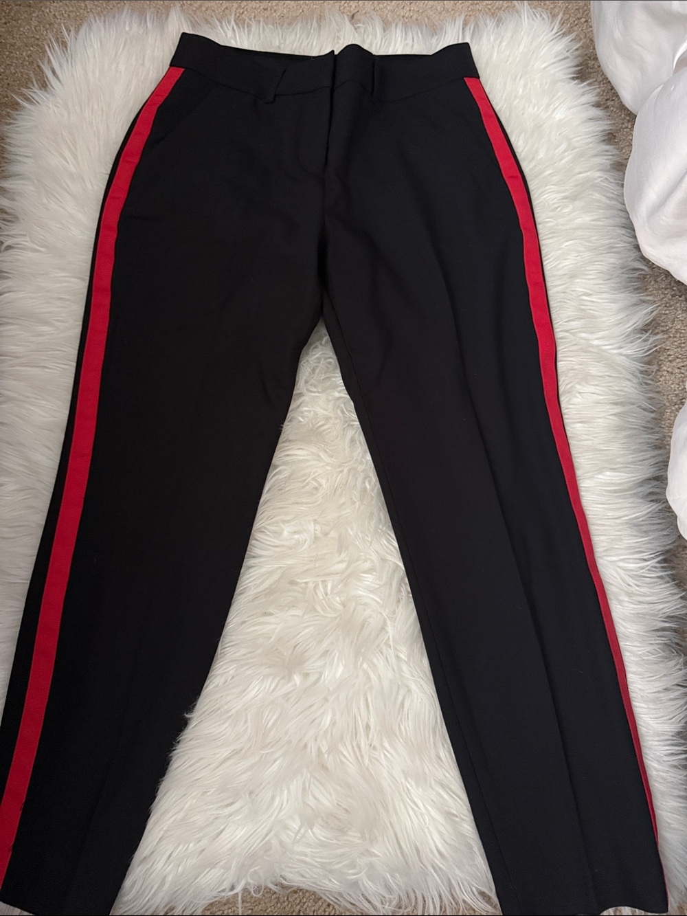 Express Black with Red Strip Tuxedo pants. Never worn .